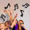 10pcs Black Musical Note Aluminum Foil Balloons, Singer Rock Disco Music Party Theme Decoration Birthday Party Supplies