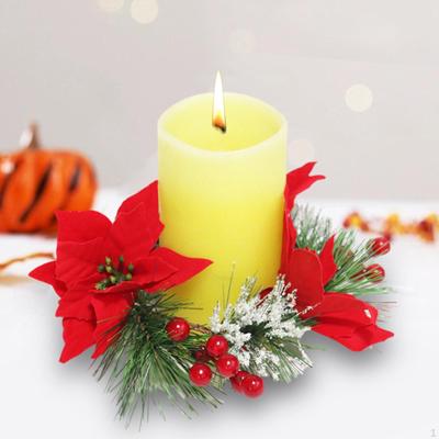 Candle Holder Rings for Christmas, 8 Inch Wreaths Holiday Decor