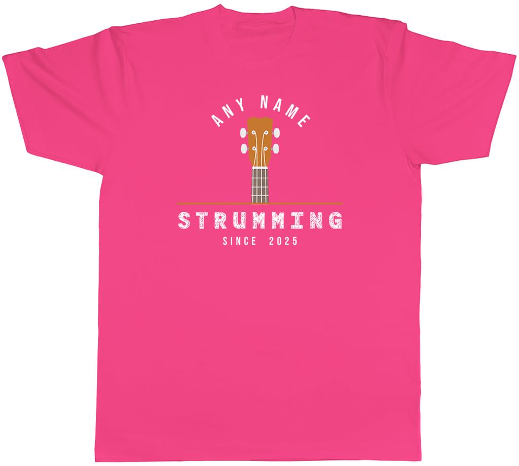 Personalised Ukulele Musician Strumming Since Mens TShirt Tee Gift Top