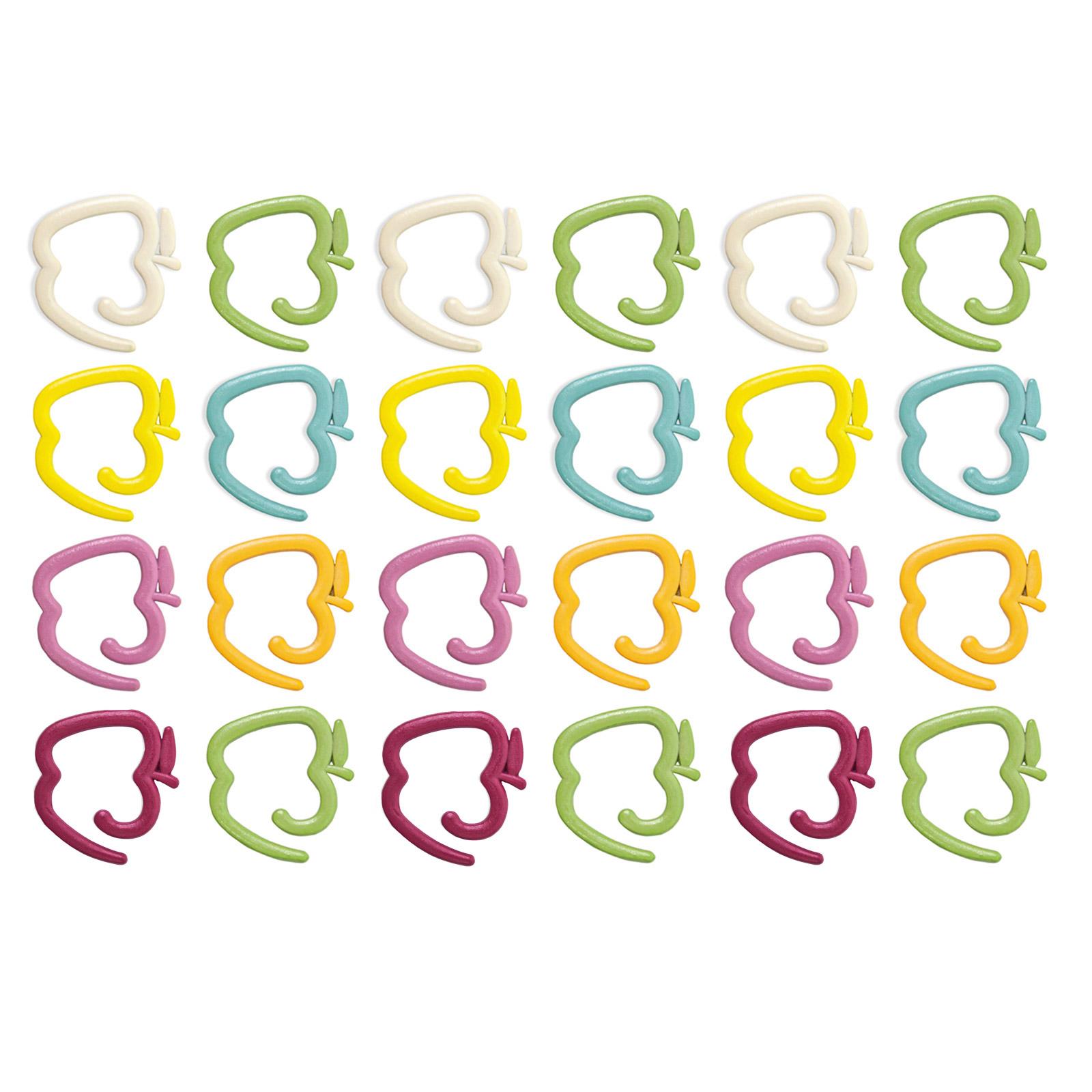 

24 шт. Фруктовые вязаные маркеры-кольца с застежкой, широкое отверстие, цветные маркеры для вязания 1