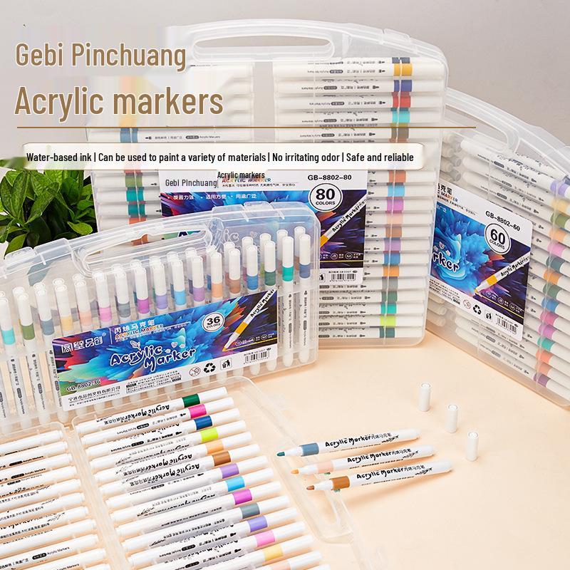 80-Color Water-Based Acrylic Markers for Kids' Graffiti and DIY Painting
