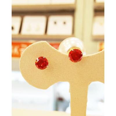 Save Zone 01 Garnet Two-Way 6mm Earrings Sse913 (15723070)