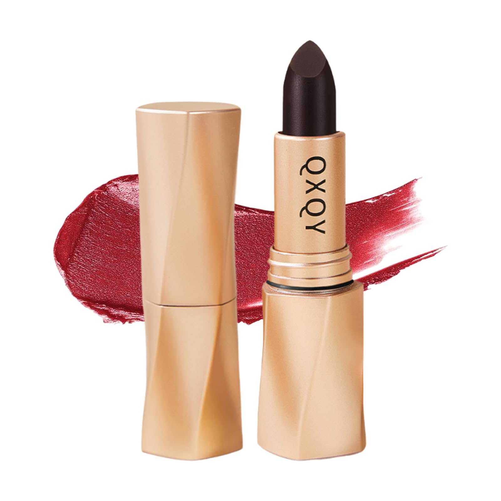 

Long-lasting, matte black lipstick with high color payoff, moisturizing, and a velvety texture. Perfect for everyday wear, office use, and as a gift.