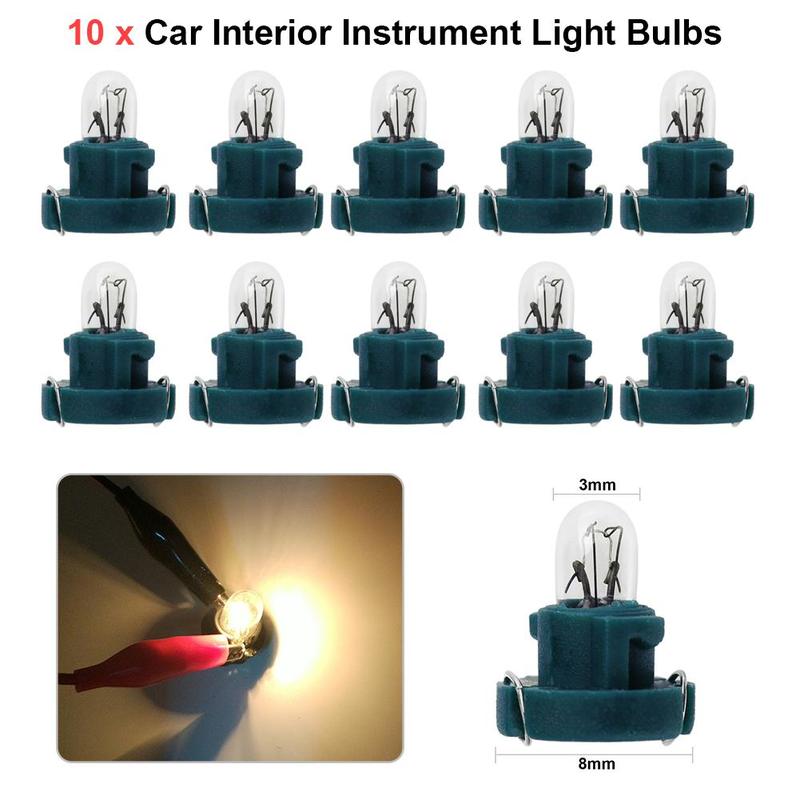 10pcs T3 LED 12V Car Instrument Light Dashboard Indicator 1.2W Bulbs Dashboard Lamps Automatic Door Button Light for Honda Alpha