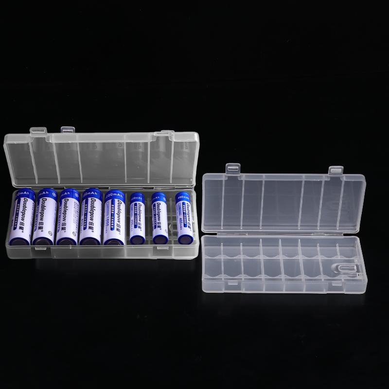 1/3/5Pcs Hard Container Holder Case 8 Slots Transparent Plastic Battery Storage Box For AAA/AA Battery Organizer Accessories