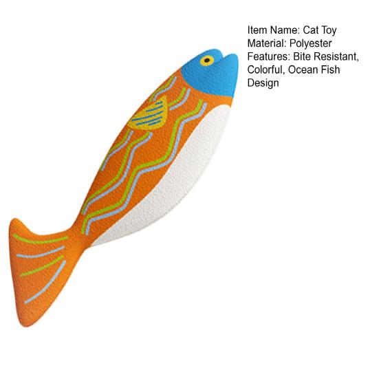 Ocean Fish Cat Toy Fabric Colorful Saury Cat Chew Toy Soft Stuffed Fish Kitten Kicker Teething Toy for Indoor Cats Boredom Relief