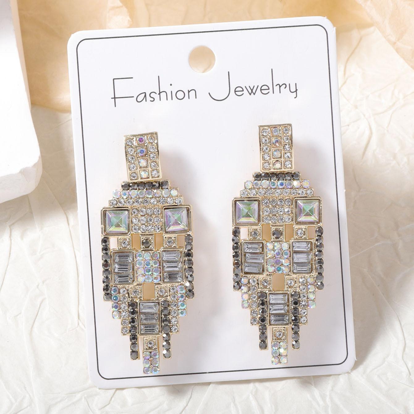 Личность ретро модный тренд креативный дизайн чувство полный бриллиантов уникальные серьги для лица нишевые изысканные сплавные