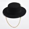 Nuovo Design Moda Cappello Fedora Per Donne Uomini Decorazione Catena Metallica Cappello Jazz Party Cappellini da Chiesa