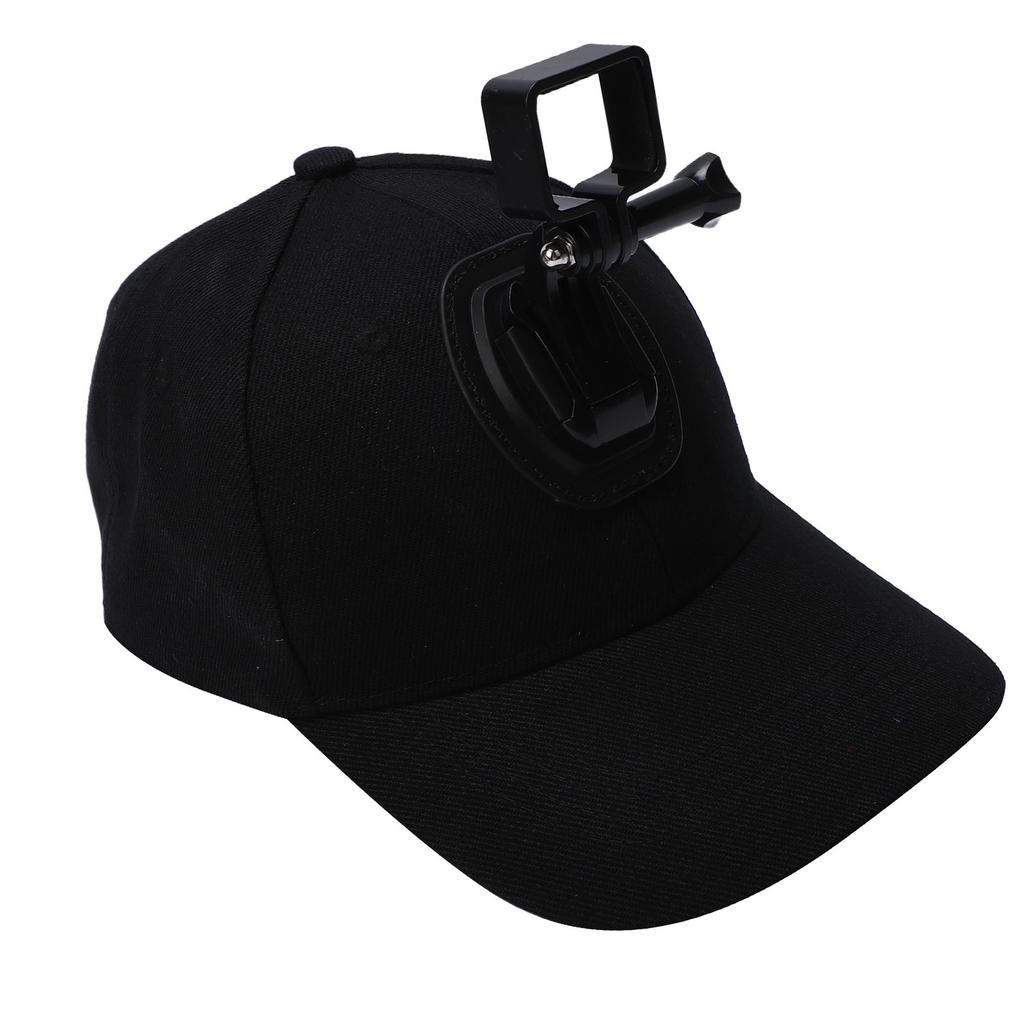 Baseball Cap with Action Camera Mount Bracket Fit for Pocket 3 Sport Camera Hat Lightweight Wide Compatibility Black