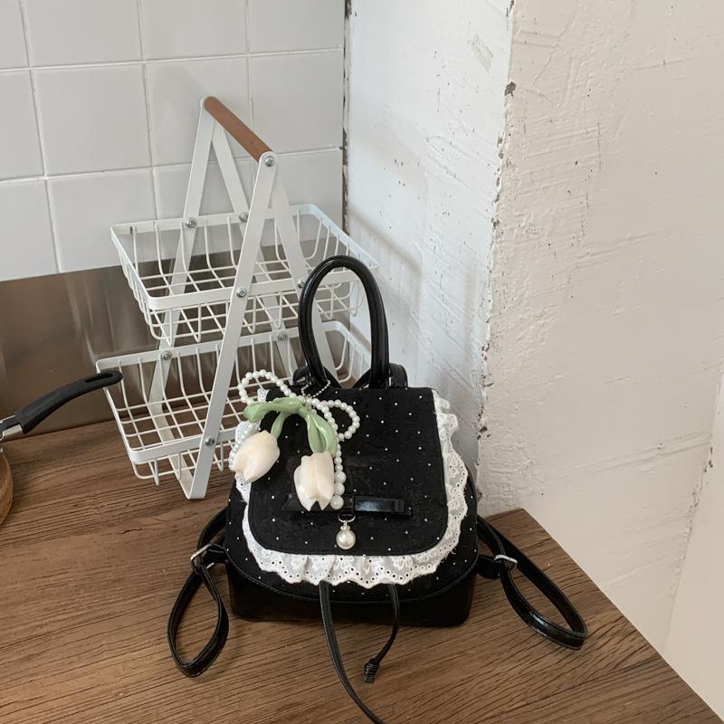 Schoolbag Korean Version of Fashionable Girl Style Portable Small Bag 1011 Spring New Lace High Value Backpack
