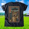 Vintage Japanese Cat Selfie T-Shirt: Funny UFO Graphic Tee