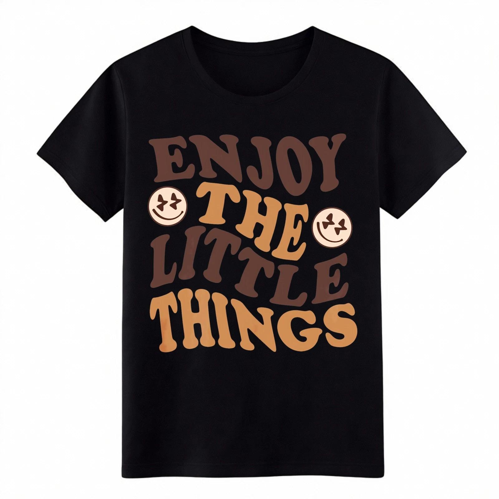 

Groovy Washed Print Tee Unisex Enjoy The Little Things Smiley Face Trendy Shirt S