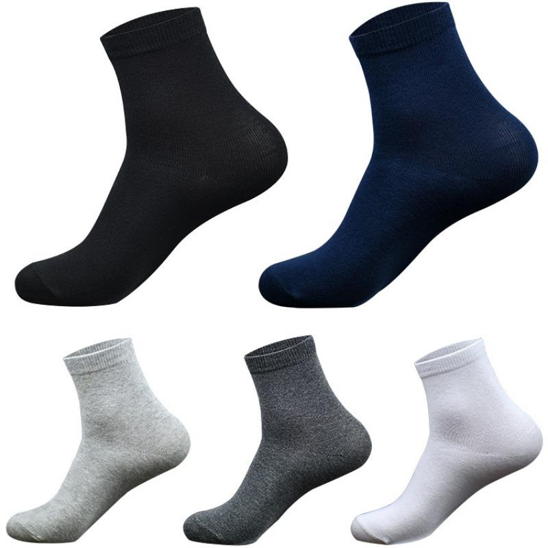 Herrensocken für Herbst und Winter, gekämmte Baumwolle, lässige einfarbige Socken, schweißabsorbierende, atmungsaktive, verdickte kurze Wadenstrümpfe für Herren
