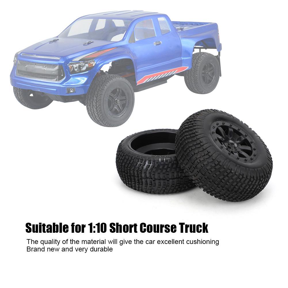4 Pcs Rim Rubber Tires Set for RC Wheel 1:10 Short Course Truck Car Accessories