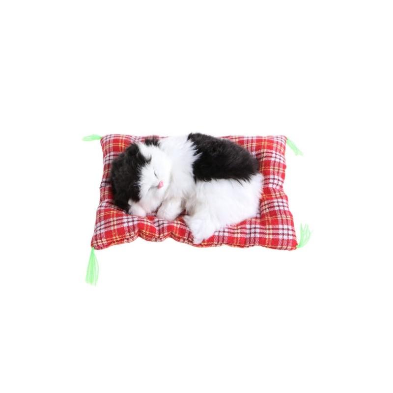 Adorable And Soft Plush Stuffed Toy Cute Sleeping Cat With Realistic Sound For Kids