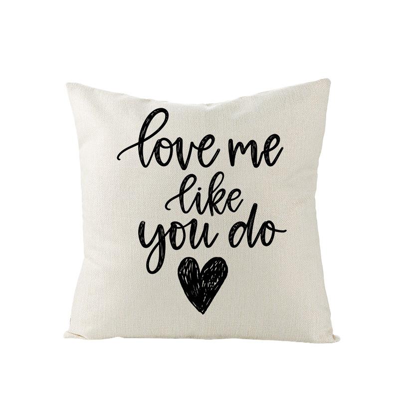 Polyester Pillowcase Valentine's Day Letter Print Sofa Pillowcase Home Ins Nordic Style