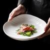 Irregular Ceramic Deep Plate Water Ripple Pure White Salad Plate Thick Soup Plate Dessert Dish Pasta Plates Creative Tableware