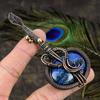 Natural Lapis Lazuli Gemstone Handmade Copper Wire Wrap Pendant 3.82 Z8M71