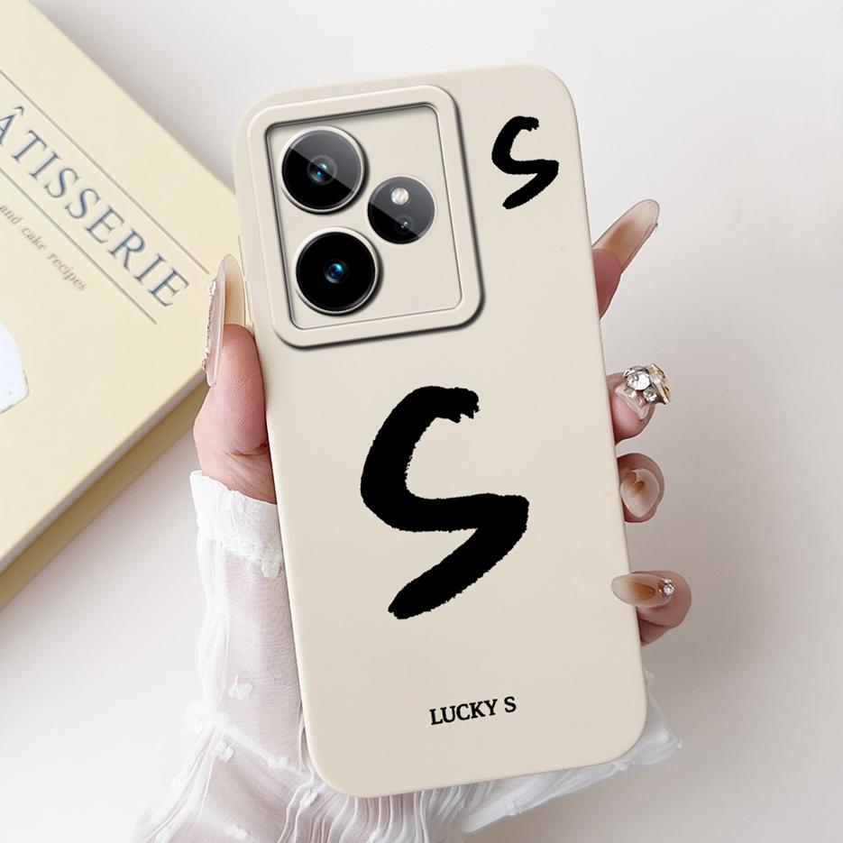 For Realme GT7 5G Case RMX5061 Cute Lucky Letters Cover Soft TPU Matte Phone Case For Realme GT 7 Pro GT7 T 7T GT7T Fundas Coque
