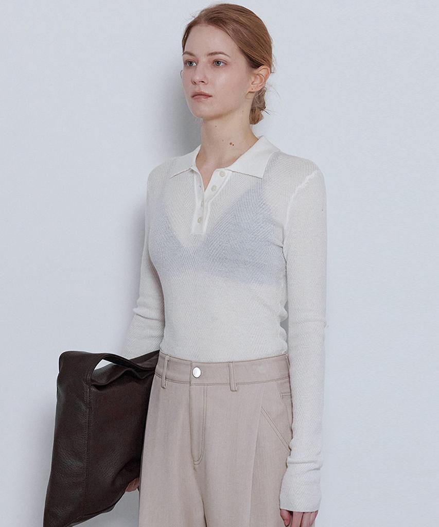 NON AND NON Fling Collar Button Knit_N6Skn0348