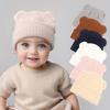 0-2year Baby Knitted Hat Kids Solid Color Woolen Pullover Cap Boys Girls Infant Winter Warm Beanies Basic Toddler Crochet Bonnet