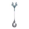Tableware Stirring Spoon Christmas Deer Head Christmas Spoons Xmas Antlers Tea Scoop Coffee Scoops