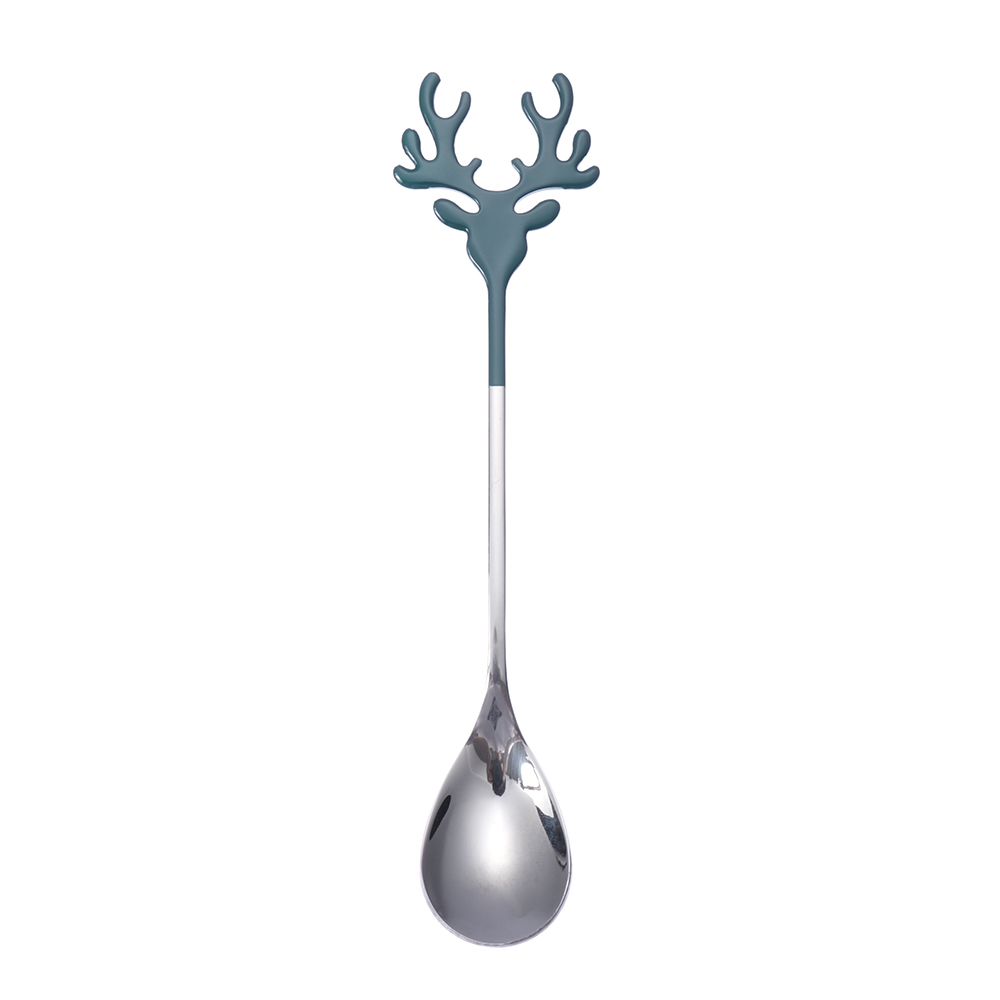 Tableware Stirring Spoon Christmas Deer Head Christmas Spoons Xmas Antlers Tea Scoop Coffee Scoops