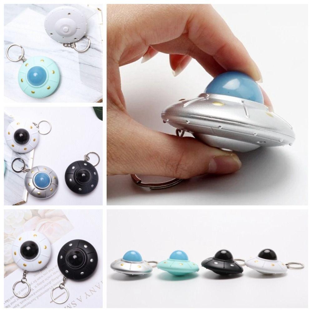 LED Light UFO Keyring Pendant Spaceship Model Keyring Kids Toy Flying Disc Keychain  Small Toy