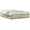Bed Frame in Sonoma Oak Finish 120 x 190 cm Particleboard and Metal