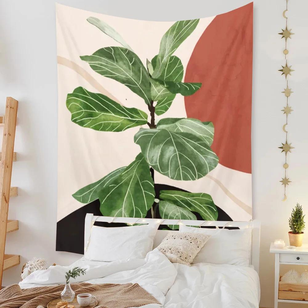 Wandteppich Strand Schlafzimmer Dekor Hintergrund Blätter Sonne Wandbehang Tropische Pflanzen Zimmer