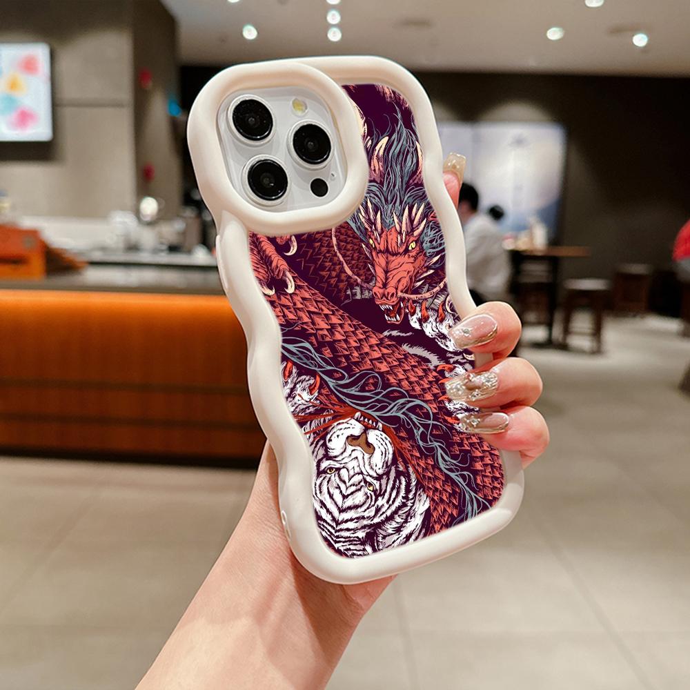 Ae77 Dragon Design Art Protective Phone Cases for iPhone 14 13 Pro Max 11 12 15 Plus XR Infinix Hot 40i Smart8 Tecno Big Wave TPU Back Cover