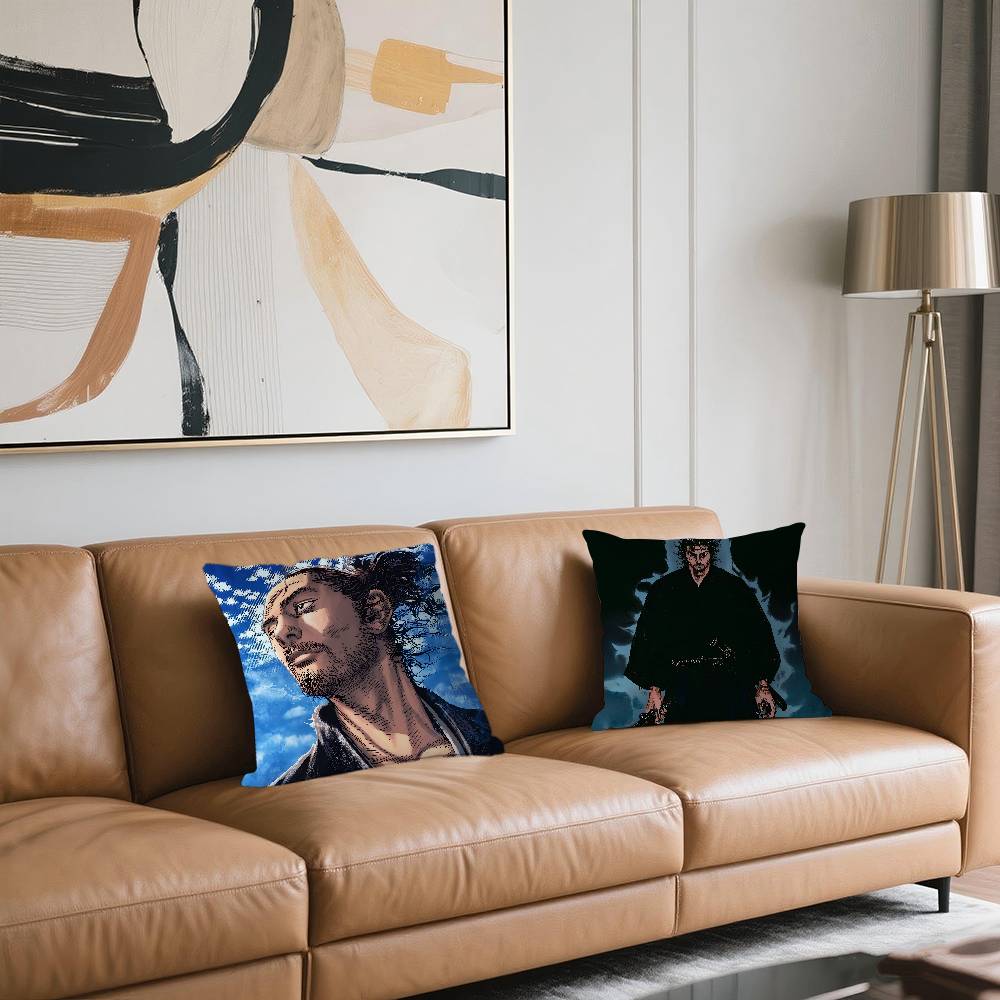 M-Miyamoto Musashi Swordsman Game Cushion Cover Inches Farmhouse Decor Home Throw Pillow Covers For Couch Decorations