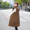 Womens Ladies Warm Plus Size Solid Color Hooded Single Breasted Medium Length Cotton Jacket Waistcoat Slim Cardigan Coat