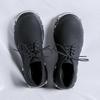 Niche platform carbon black iron head punk derby shoes men's premium matte round head shoes high street big head shoes 22977-R
