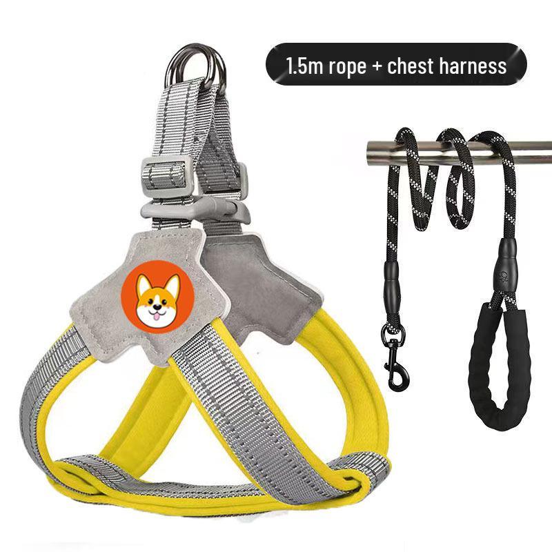 Breathable Vest-Style Dog Harness and Leash for Small To Medium Breeds Like Shiba Inu, Corgi, and Teddy