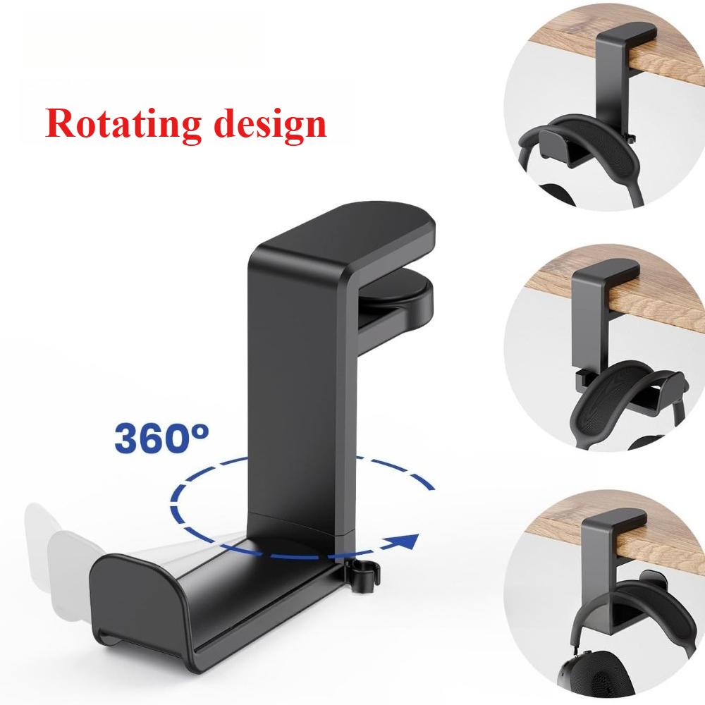 Desk Earphones Holder Universal Adjustable Rotatable Cable Clip Upgraded Arm Clamp Stand Multi Functional Hook Organizer Hooks