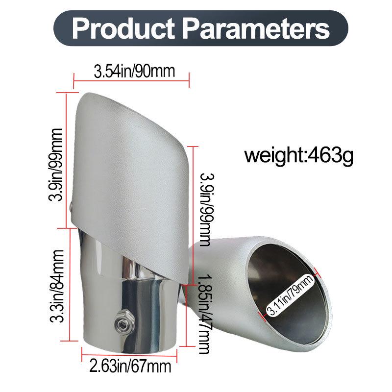 Decorative Exhaust Tip for 6.0-6.5cm Tailpipes, Compatible with BZ1.5 and Buick GL8