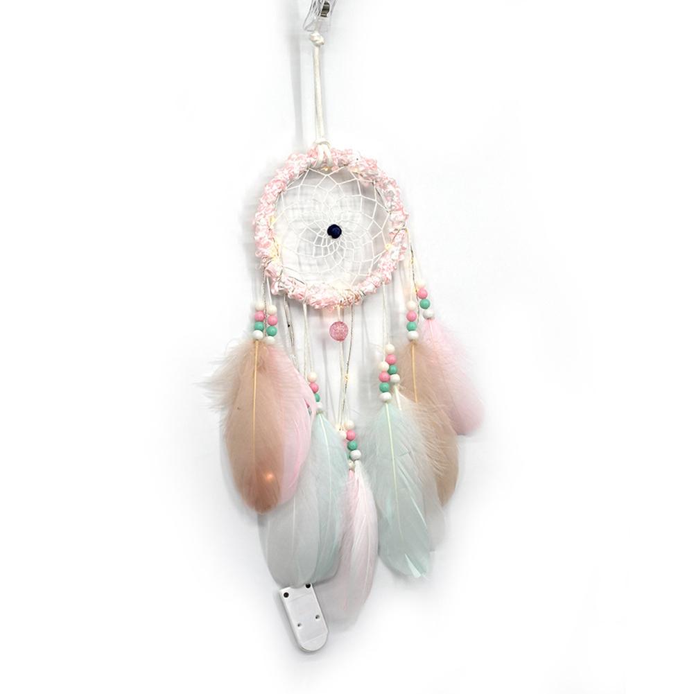 

Natural Christmas Colorful Lights Home Decoration Single Ring Dream Catcher Hanging Decorations white #1