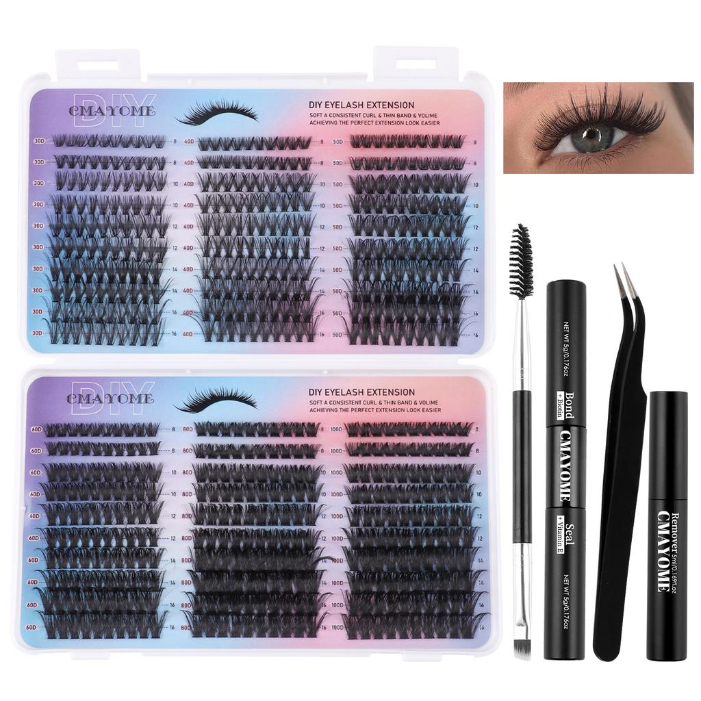 600 Clusters Of False Dense D Song Single Cluster False Eyelash Set 8-16Mmdiy Segmented Eyelashes