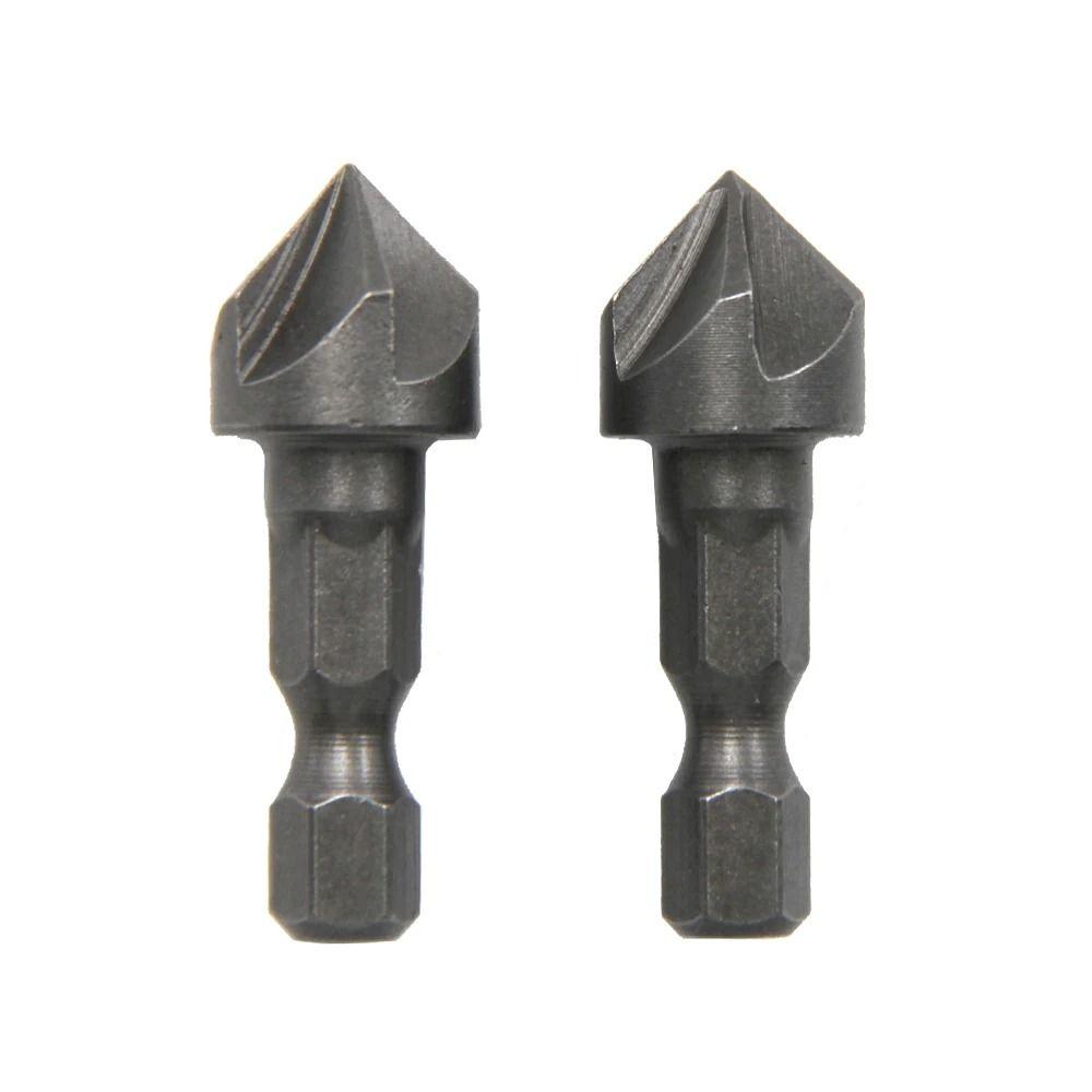 

1Pcs/2Pcs 1/2 Hexagonal Handle Woodworking Hole Opener Facer Hole Expanding Deburring Drill Bit 2Pcs