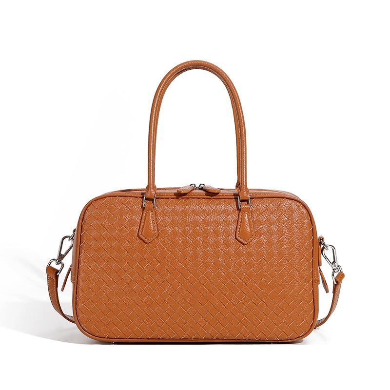 Autumn new women's bags handmade first-layer cowhide woven handbag genuine leather shoulder portable oblique span commuter bag
