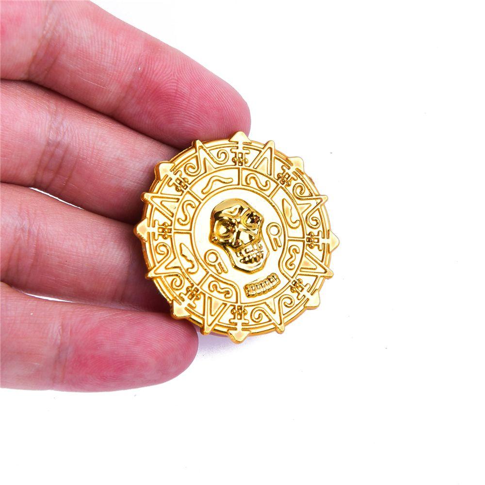 50 Stück Gefälschte Plastikdekorationen Schatz Totenkopf Pirat Goldmünzen Halloween Party Spielmünze