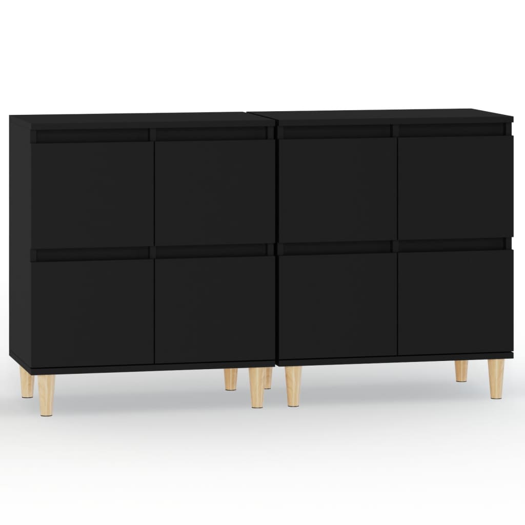 Sideboards 2 Pcs Black 60 X 35 X 70 Cm Engineered Wood