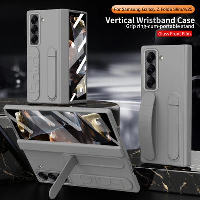 Original Matte Skin Feel mit S Pen Ständer Handyhülle für Samsung Galaxy Z Fold 7 6 5 4 3 Armband Halter Scharnier Slot Schutzhülle