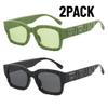 2Pack New Square Sunglasses Vintage Women Fashion Female Sun Glasses Men Shades Uv400 Luxury Brand Male Fishing Glasses