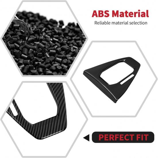 RT-TCZ Gear Shift Panel Cover Trim Center Console Interior Accessories for Ford Mustang 2024 2025,Automatic Gear (Black Carbon Fiber)