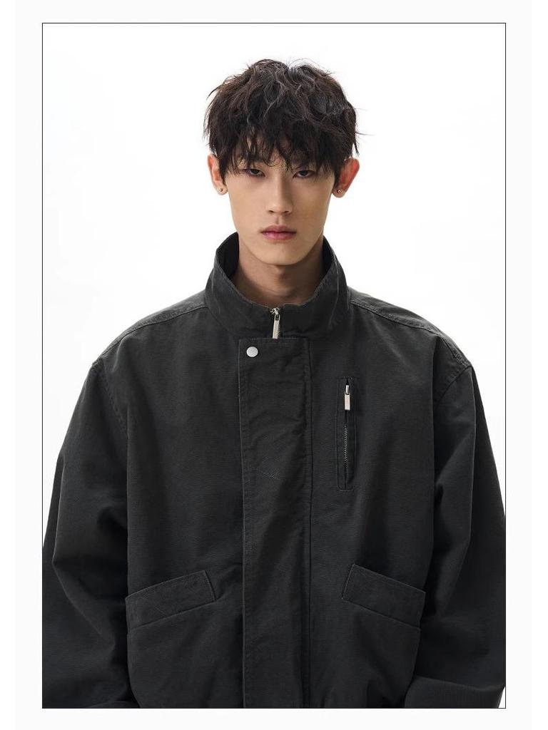 Men's Retro Spring Barnstormer Bomber Jacket with Stand-Up Collar