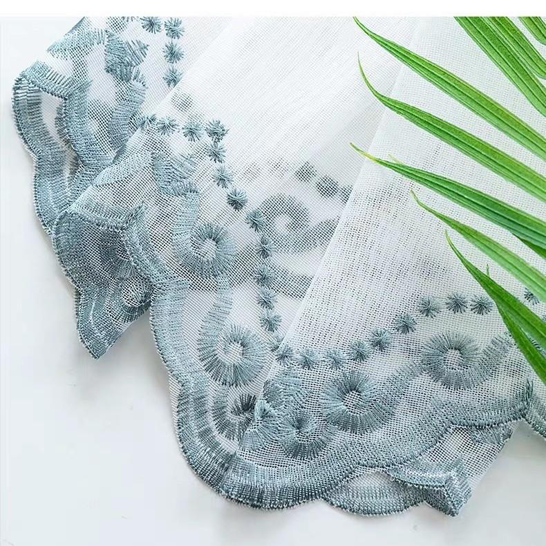 Nordic Curtains, Diamond Embroidered Curtain Yarn, Embroidered Window Screen, White Yarn, Half Blackout Curtain, Bedroom Finished Partition Yarn