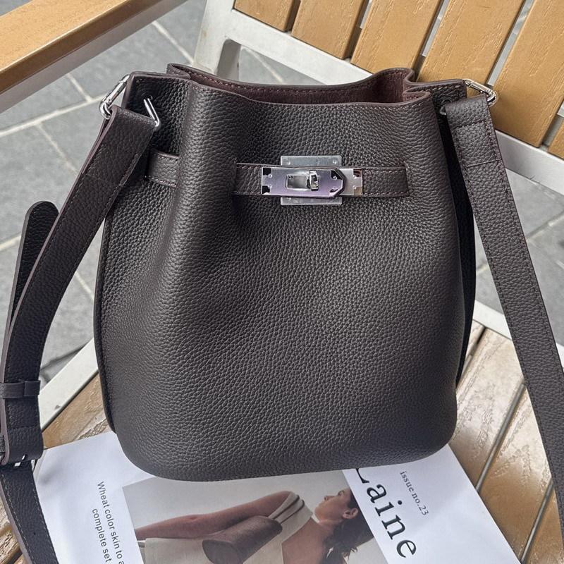 Neue erste Schicht Rindsleder Eimer Tasche Gemüsekorb Tasche Pendler und Freizeit Schulter Umhängetasche Damen Tasche