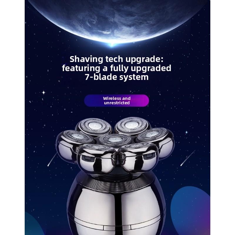 Men's Electric Shaving Kit - Intelligent Seven-blade Electric Shaver for Shaving Facial Hair, Perfect for Clean-shaven Heads At Home.